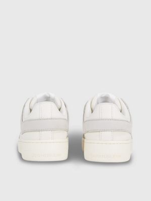 Calvin klein white sale leather trainers