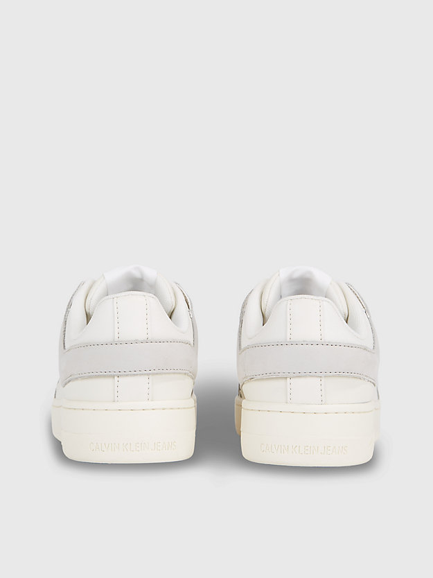creamy white/eggshell leather trainers for women calvin klein jeans