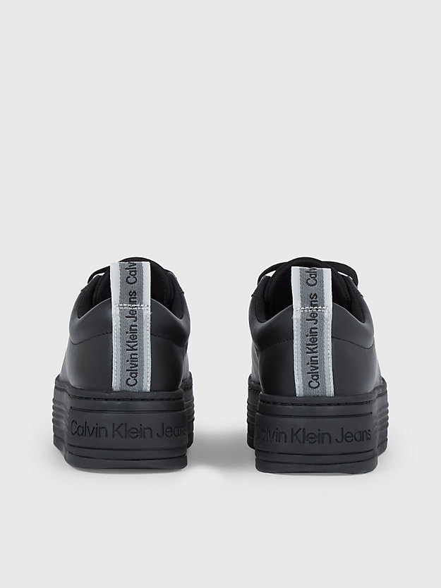 triple black skórzane buty sportowe na platformie dla kobiety - calvin klein jeans