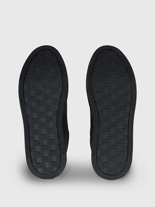 baskets compensées en cuir triple black pour femmes calvin klein jeans