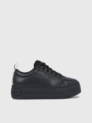 Platform cheap leather trainers