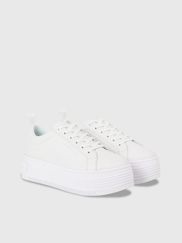 white leather platform trainers for women calvin klein jeans