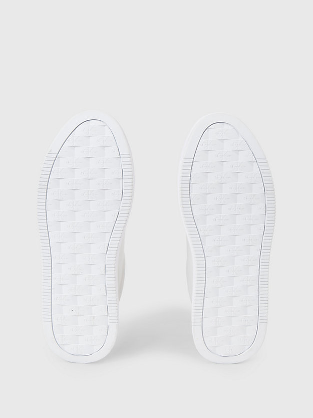 zapatillas de plataforma de piel triple bright white de mujeres calvin klein jeans