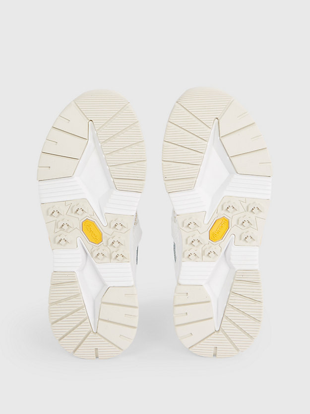 bright white/creamy white vibram® chunky leather trainers for women calvin klein jeans