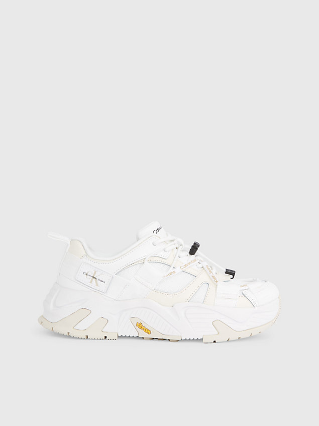 white vibram® chunky leather trainers for women calvin klein jeans