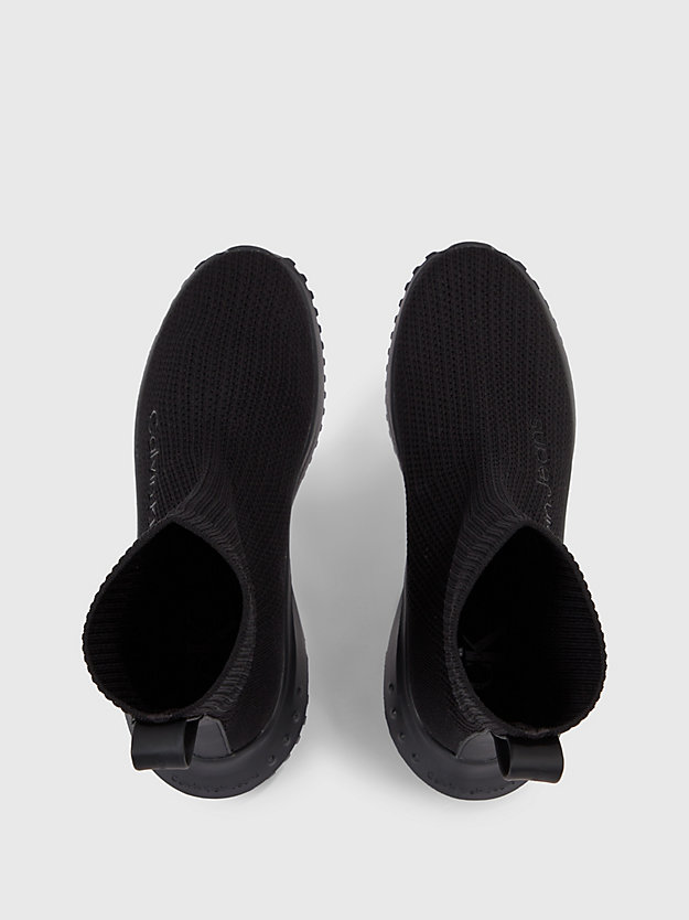 baskets montantes avec chaussette intégrée triple black pour femmes calvin klein jeans