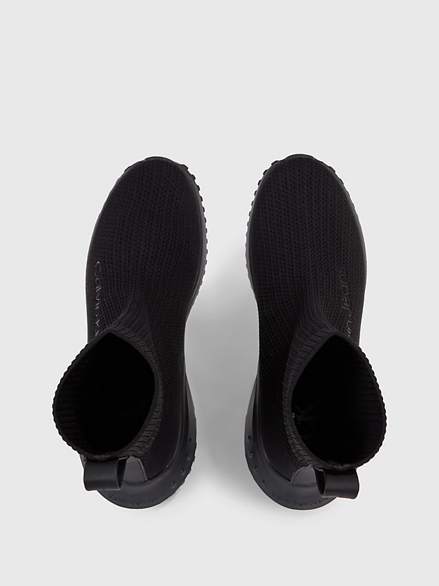 baskets montantes avec chaussette intégrée black pour femmes calvin klein jeans