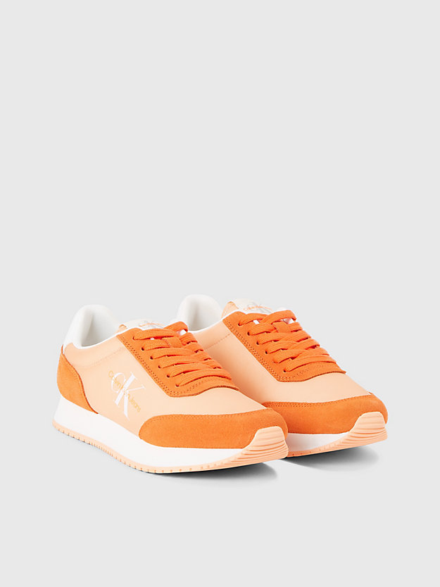 apricot ice/bright white trainers for women calvin klein jeans