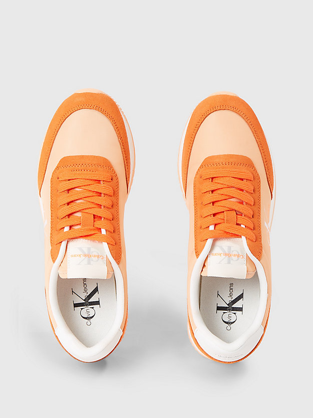 apricot ice/bright white trainers for women calvin klein jeans