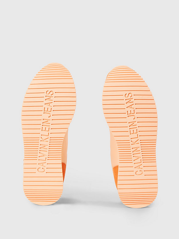 apricot ice/bright white sneakers voor dames - calvin klein jeans