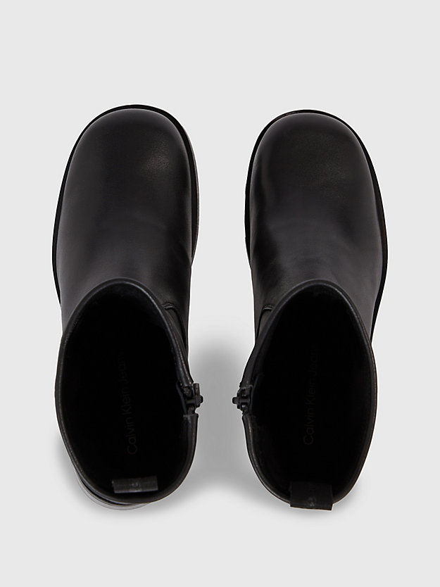 triple black stiefel mit absatz aus leder für damen - calvin klein jeans