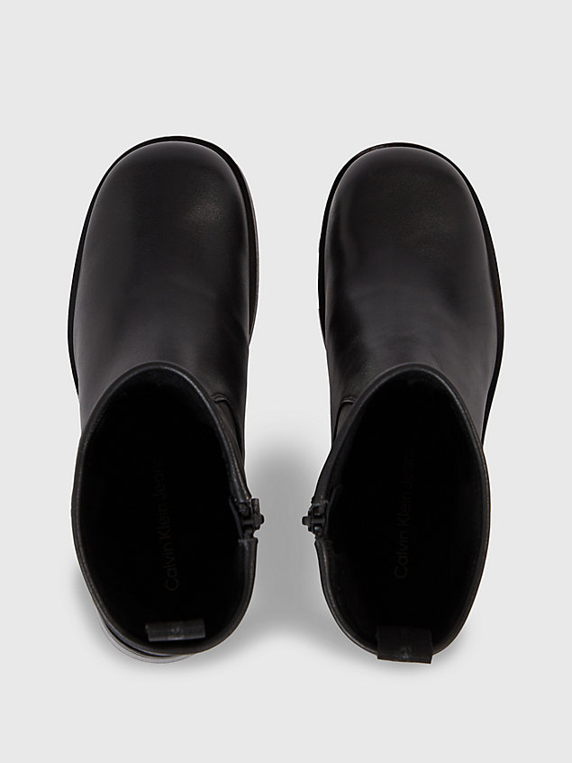 black leren laarzen met hak voor dames - calvin klein jeans