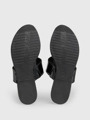 black patent sandals for women calvin klein jeans