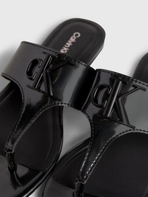 black patent sandals for women calvin klein jeans