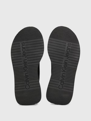 triple black knit sandals for women calvin klein jeans