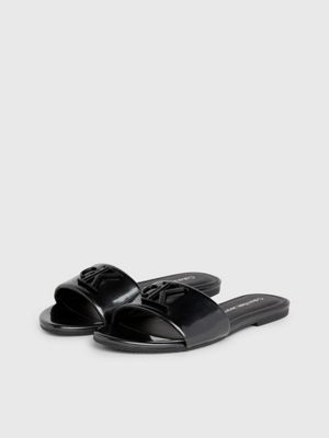 Calvin klein patent leather hot sale slides