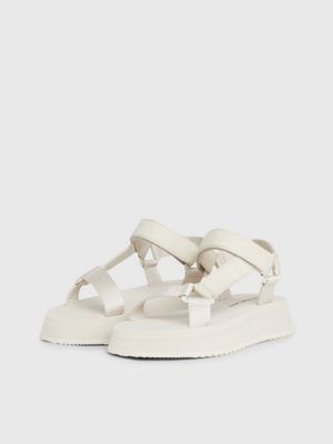 eggshell webbing sandals for women calvin klein jeans