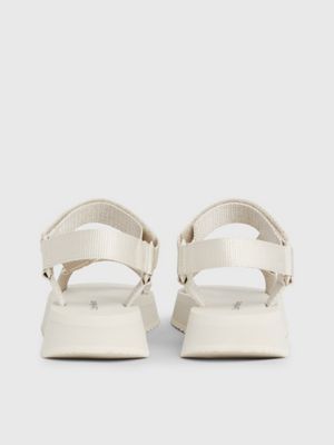 eggshell webbing sandals for women calvin klein jeans