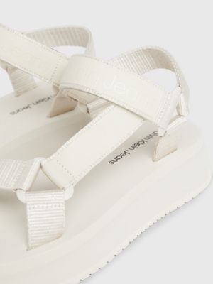 eggshell webbing sandals for women calvin klein jeans