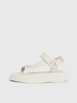 eggshell webbing sandals for women calvin klein jeans