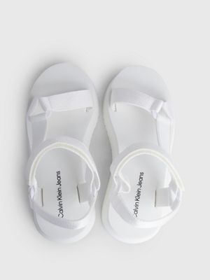 bright white webbing sandals for women calvin klein jeans