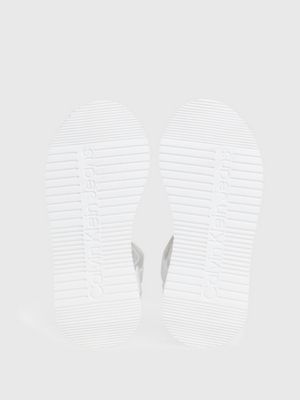 bright white webbing sandals for women calvin klein jeans