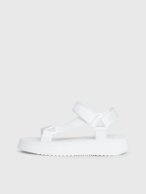 bright white webbing sandals for women calvin klein jeans