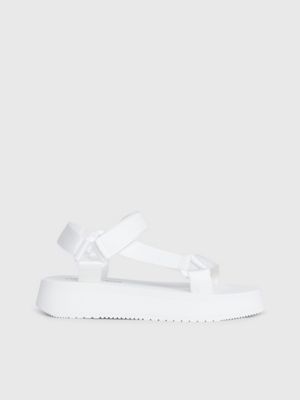 Calvin Klein White Leather Wedge Sandals