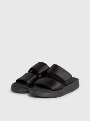 black satin sandals for women calvin klein jeans