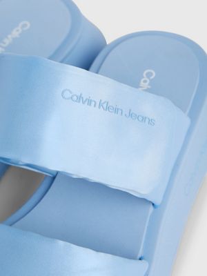 dusk blue satin sandals for women calvin klein jeans