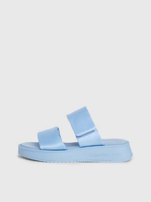 dusk blue satin sandals for women calvin klein jeans