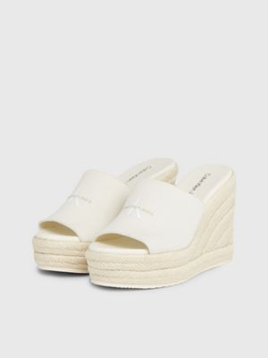 Calvin klein clearance white wedge sandals