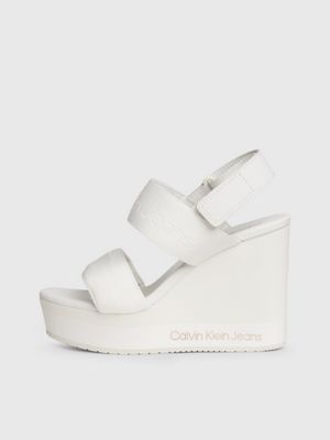 Calvin klein shop white wedge sandals