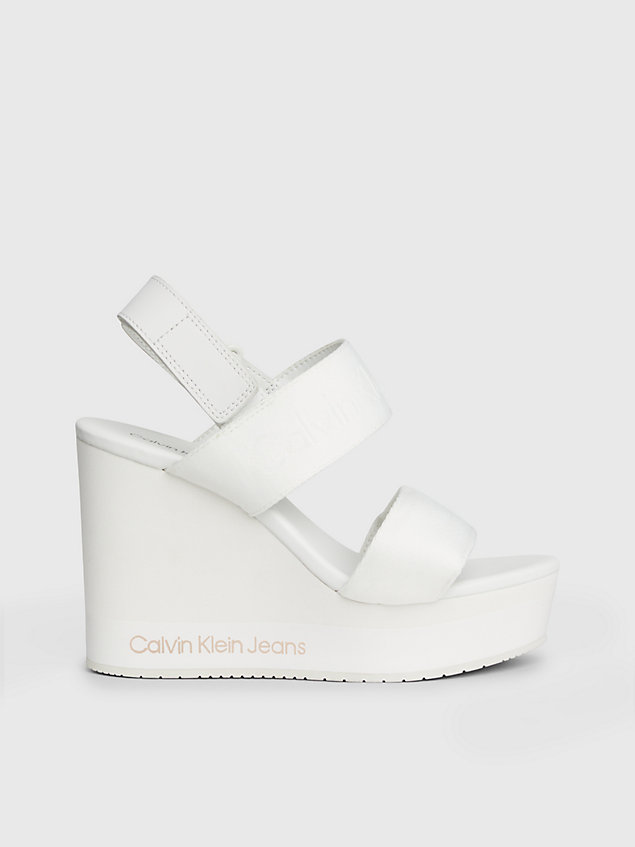 white sandały na kolumnie i platformie dla kobiety - calvin klein jeans