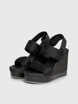 black platform wedge sandals for women calvin klein jeans