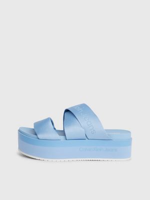 dusk blue/mediterranean blue platform sandals for women calvin klein jeans