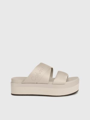 Calvin klein white sandals hotsell