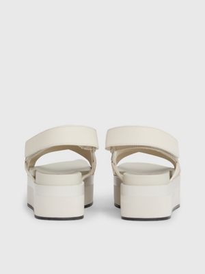 triple eggshell platform sandals for women calvin klein jeans