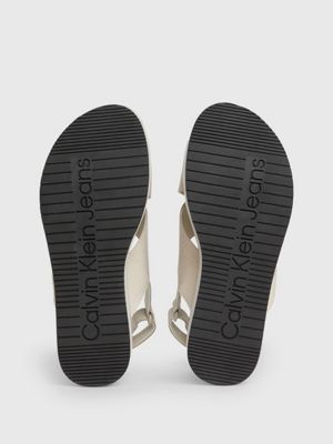 triple eggshell platform sandals for women calvin klein jeans