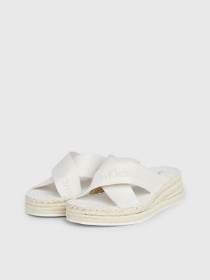 Calvin klein shop white wedge sandals