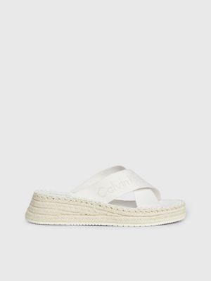 white espadrille wedge sandals for women calvin klein jeans