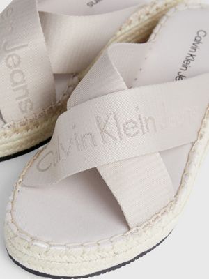 triple eggshell espadrille wedge sandals for women calvin klein jeans