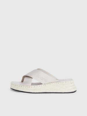 triple eggshell espadrille wedge sandals for women calvin klein jeans