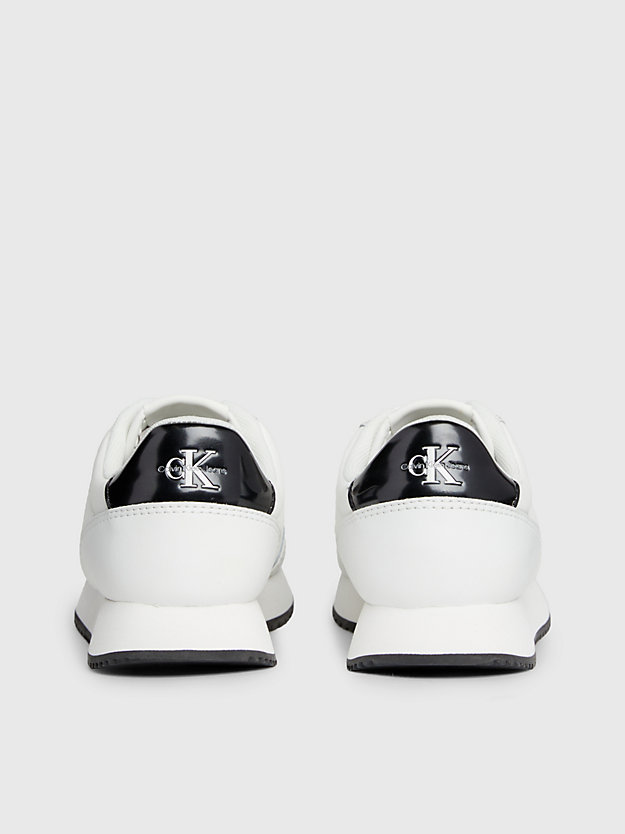 bright white/black tenisówki z logo dla kobiety - calvin klein jeans
