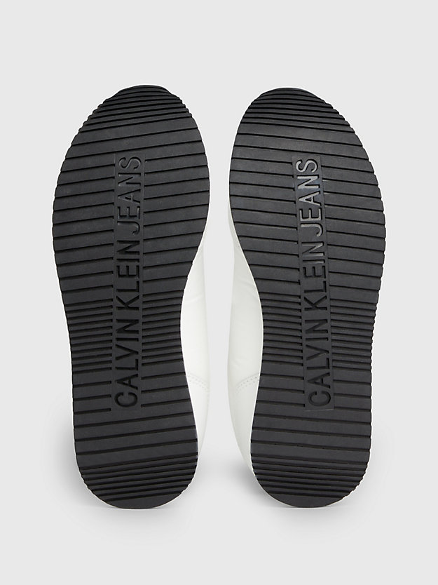 bright white/black logo-sneakers für damen - calvin klein jeans