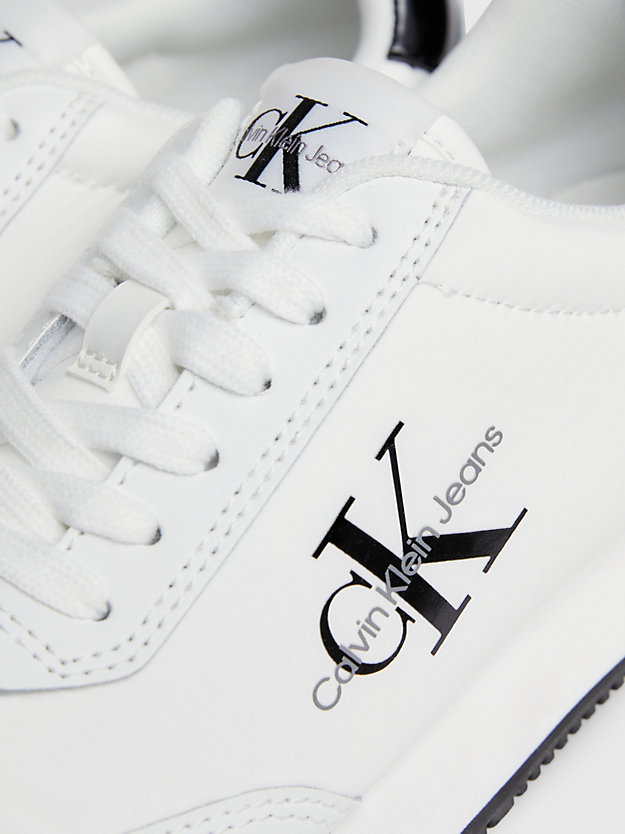 bright white / black logo trainers for women calvin klein jeans