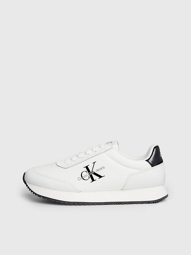 baskets avec logo bright white/black pour femmes calvin klein jeans