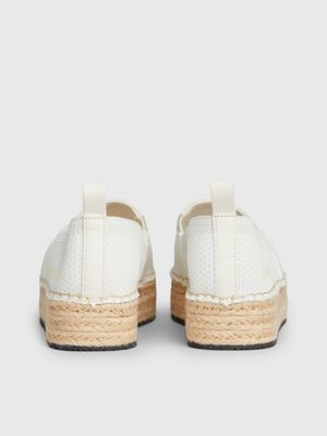 creamy white/bright white knit platform espadrilles for women calvin klein jeans