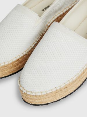 creamy white/bright white knit platform espadrilles for women calvin klein jeans