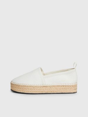 creamy white/bright white knit platform espadrilles for women calvin klein jeans